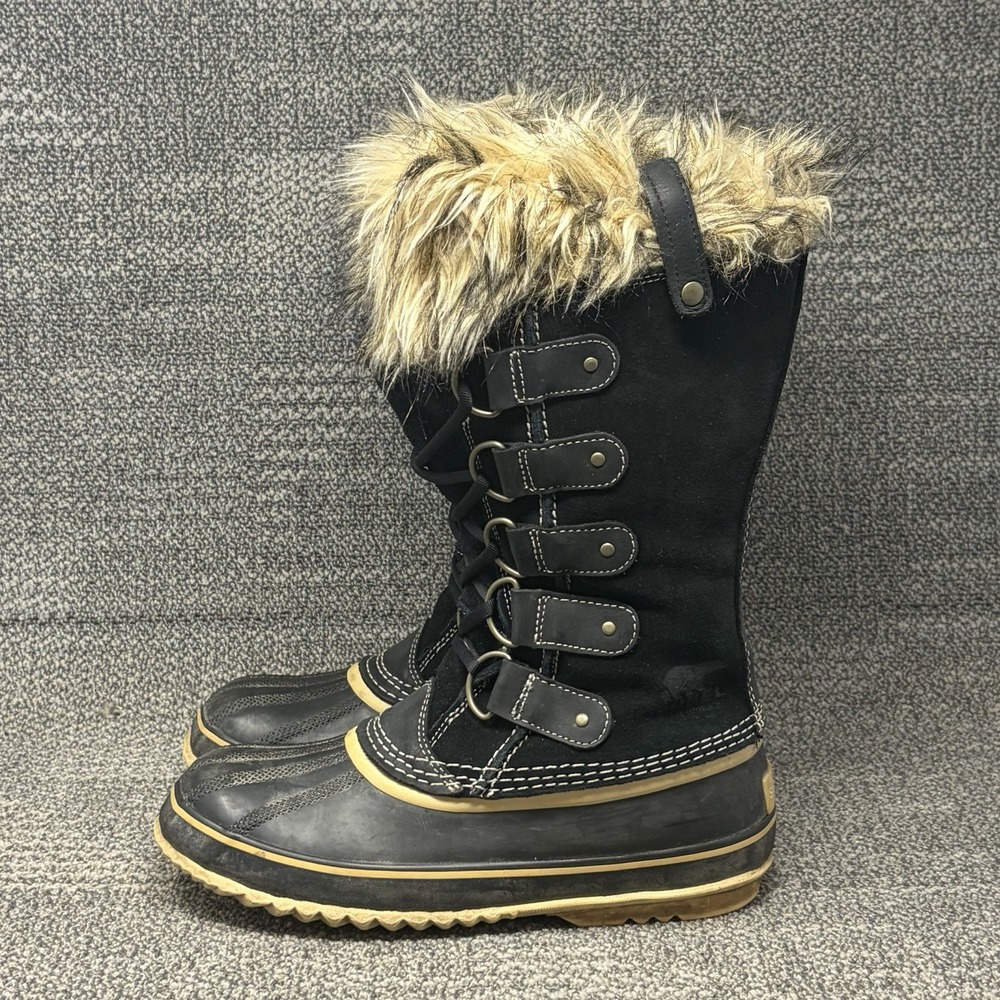 Sorel Joan of Arctic Women's 9 Black Suede Waterproof Winter Snow Boots NL1540